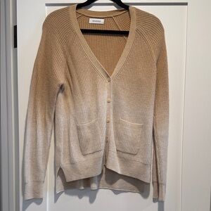 NAADAM Women's Tan ombré Ribbed Cardigan